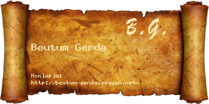Beutum Gerda névjegykártya